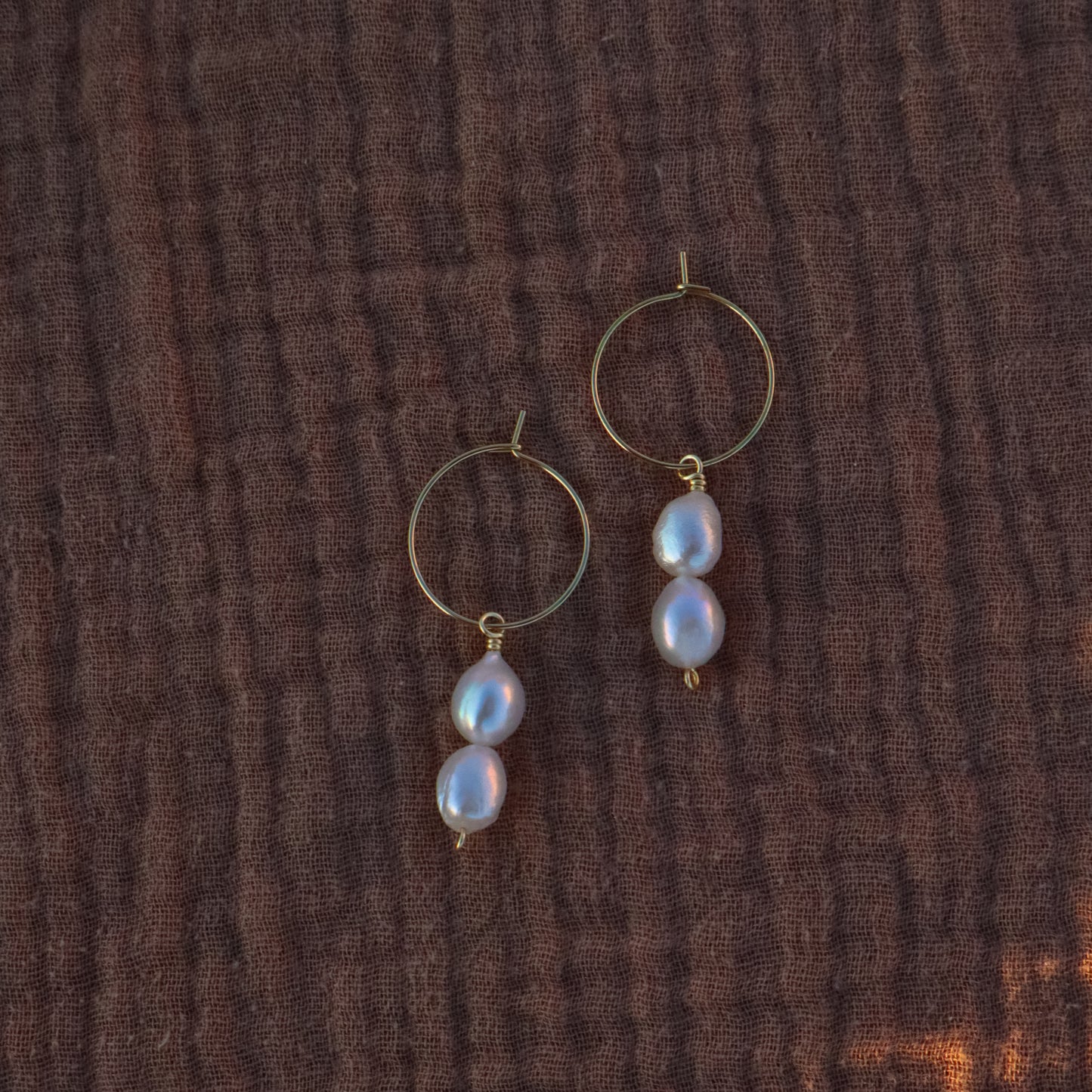 Charleston Pearl Drop Hoops