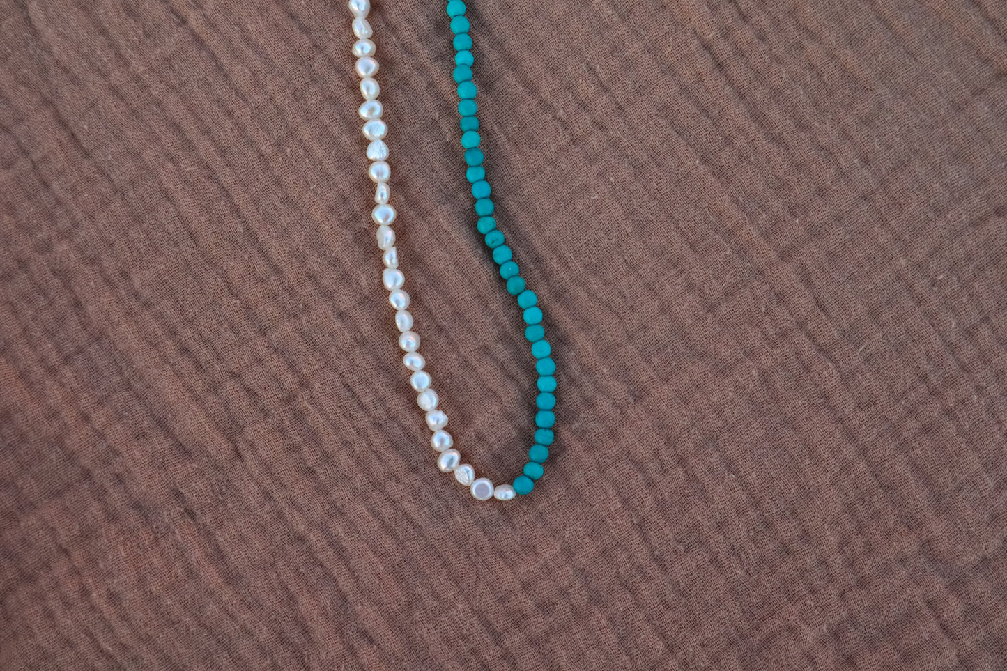 Myrtle Half Turquoise Half Pearl Necklace