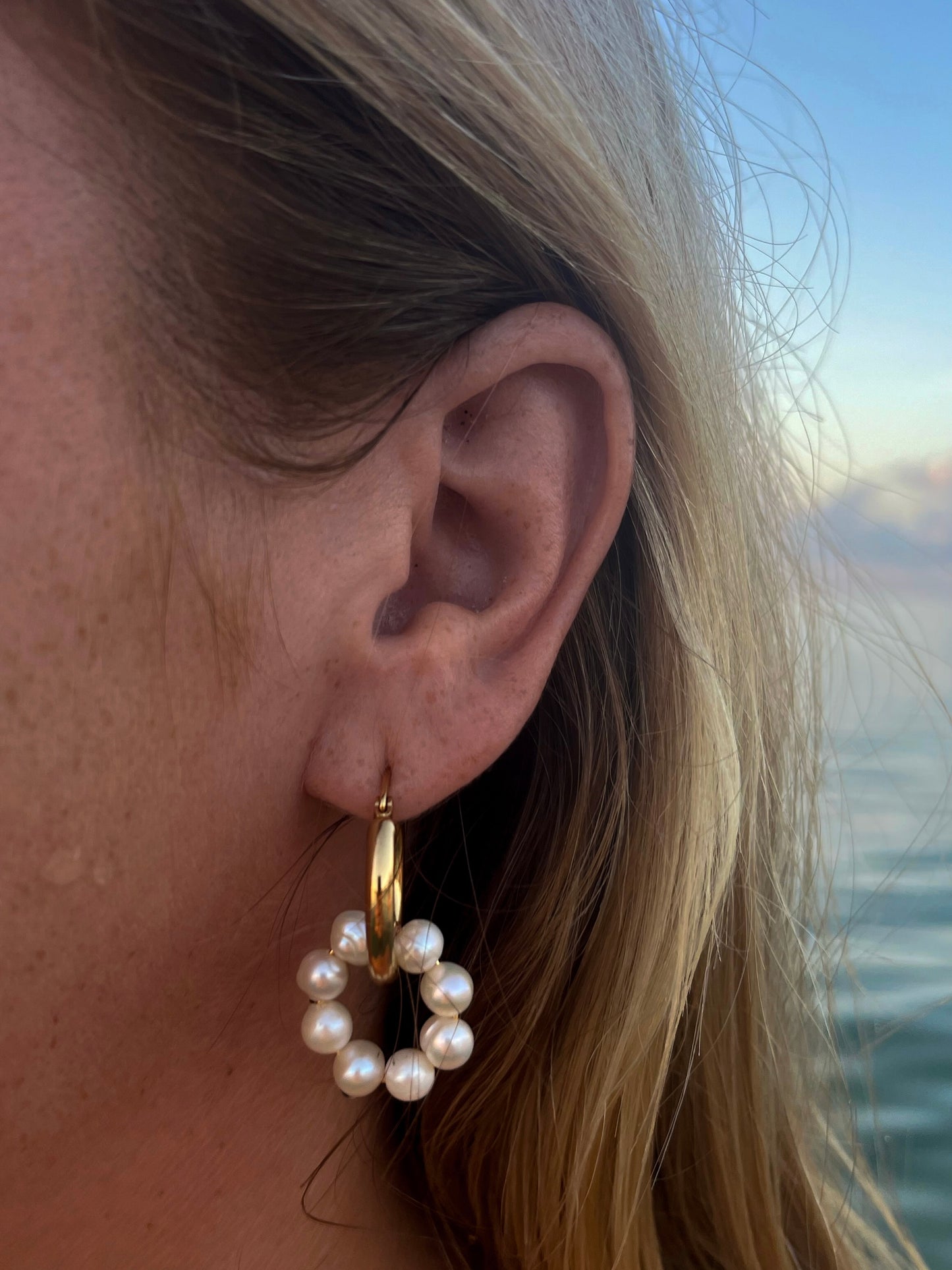 Portsmouth Pearl Hoop Earrings