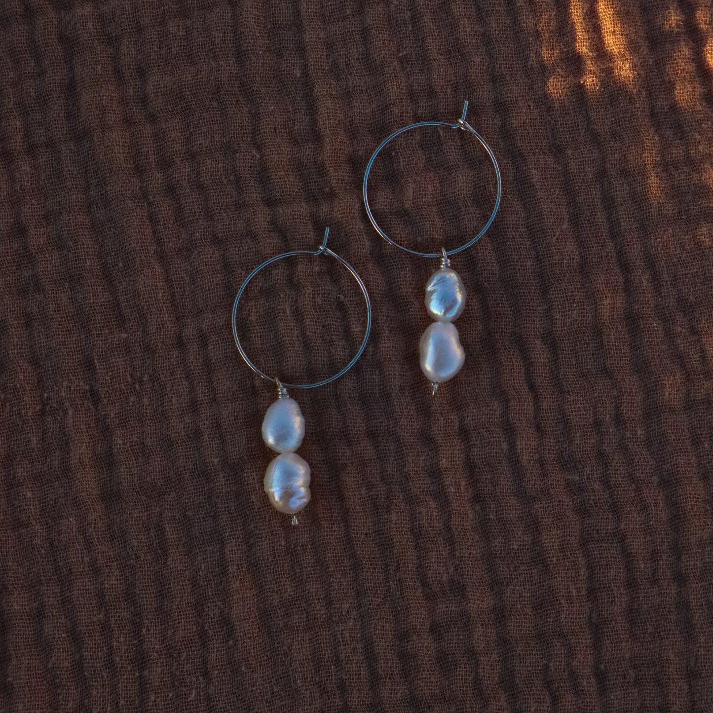 Charleston Pearl Drop Hoops